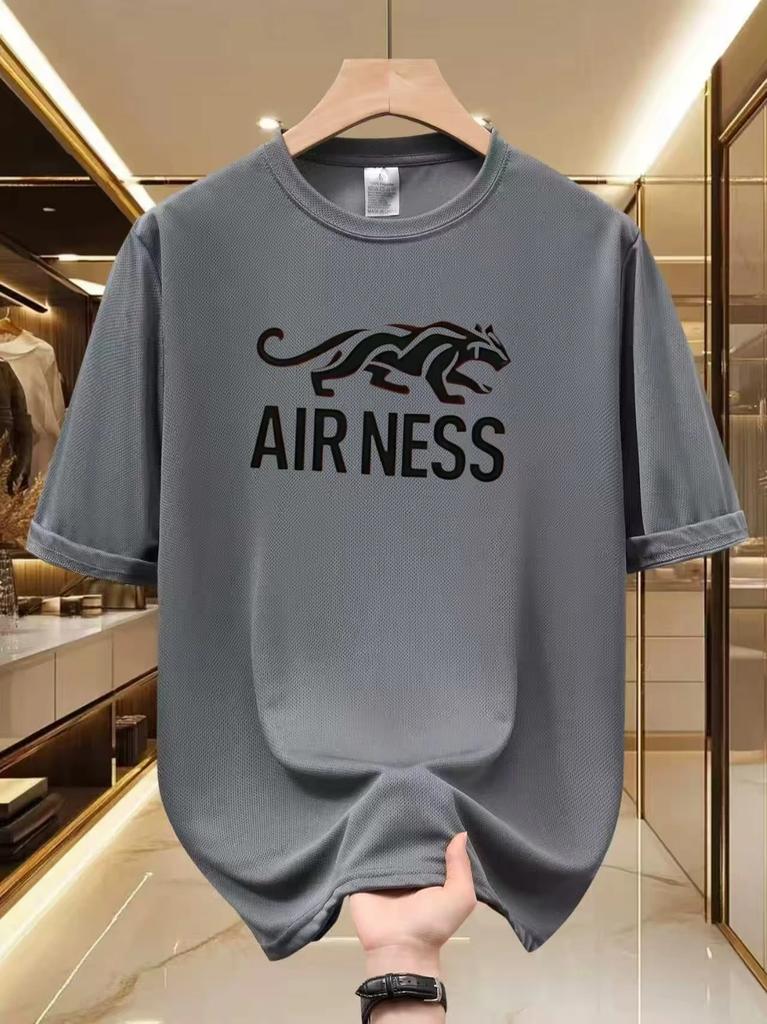 Sporty Fashion Letter Print TShirts Soft Breathable Polyester Crewneck Tees with Minimalist Graphic Print Casual Comfort Wear