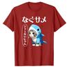 Katzenhai T-Shirt Japanisch Kawaii Neko Süße Katze im Haikostüm Grafik-T-Shirt Lustiges Katzenliebhaber Shirt Kurzarm Rundhals