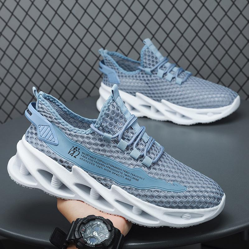 Men's shoes summer hollow mesh breathable deodorant thin mesh shoes men's casual sports lightweight shock absorption running shoes