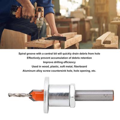 Senkbohrer mit Tiefenanschlag, 2,8x10mm Bohrer mit verstellbarem Tiefenanschlag und Zubehör, Bohrer Tiefenanschlagkragen-Set Tischlerwerkzeug Bohrer