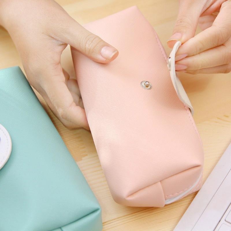 Cute Kawaii PU Leather School Pencil Case Large Capacity Pencil Pen Bag for Kids Gift Korean Statione