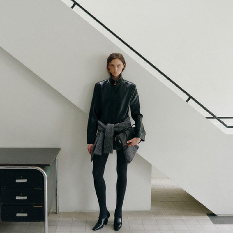 MUKHA SOFT RIBBED KNIT STOCKINGS (MELANGE Grey)