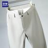 ROMON Men's Ice Silk Wrinkle-Free Stretch Straight-Leg Business Casual Pants