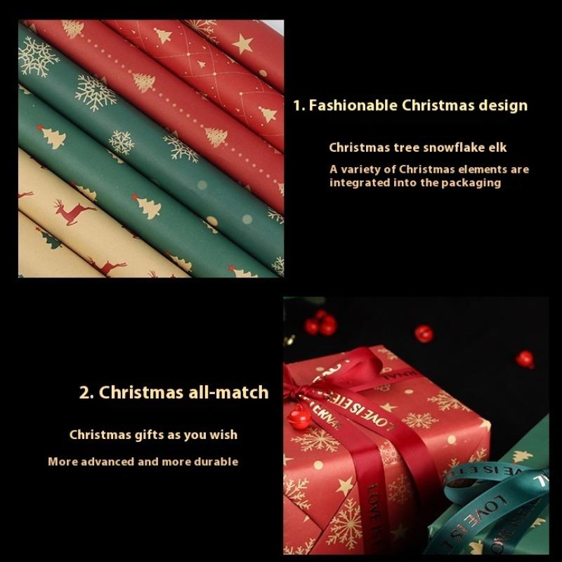 10 Foi Hârtie de Ambalaj Crăciun Hârtie Kraft Model Brad de Crăciun Fulg de Nea Hârtie de Ambalaj Cadou Hârtie de Ambalaj Buchet