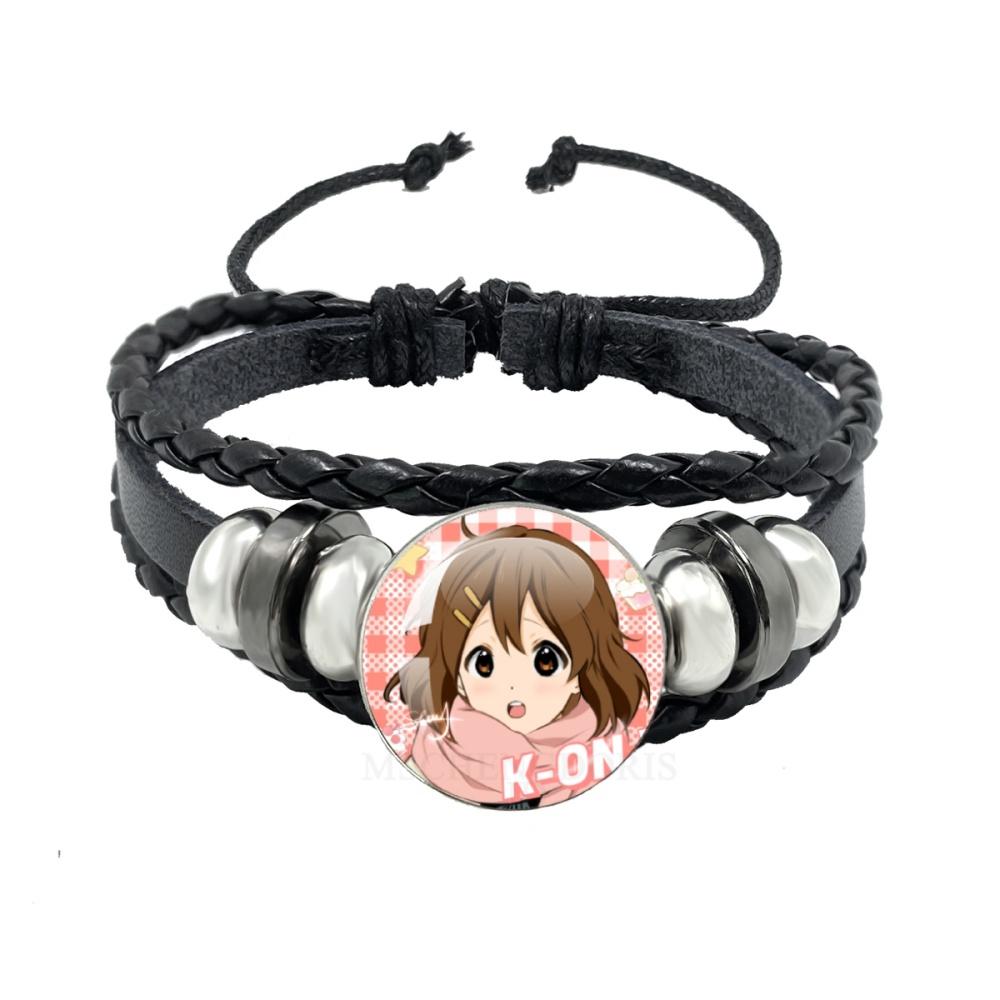 Anime K-ON Leather Bracelets Hirasawa Yui Akiyama Mio Tainaka Ritsu Multilayer Braided Black Bracelet Bangles Jewelry Gift