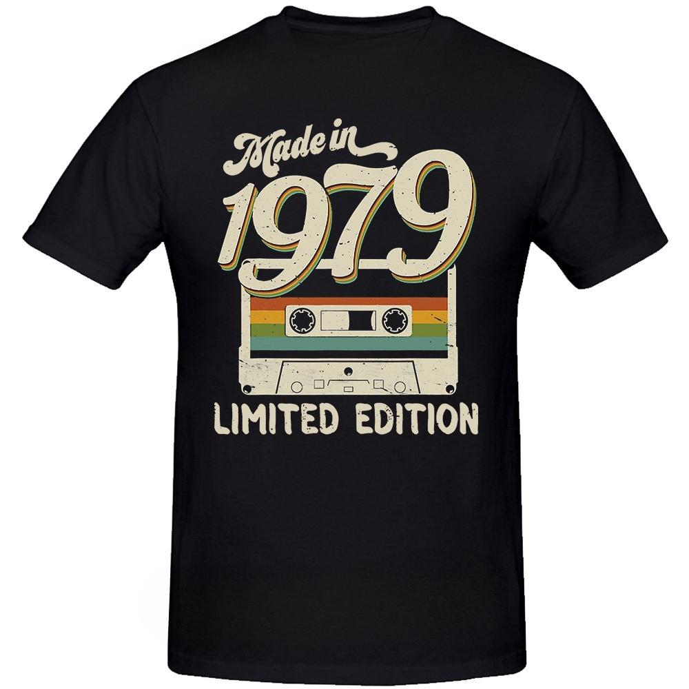Made in 1979 Limited Edition 45th Birthday Cassette Tape T Shirts Summer Graphic Cotton Streetwear Short Sleeve Tshirt Men