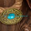 Personalized Unisex Retro Oval Jewel Series Leather Belt Buckle