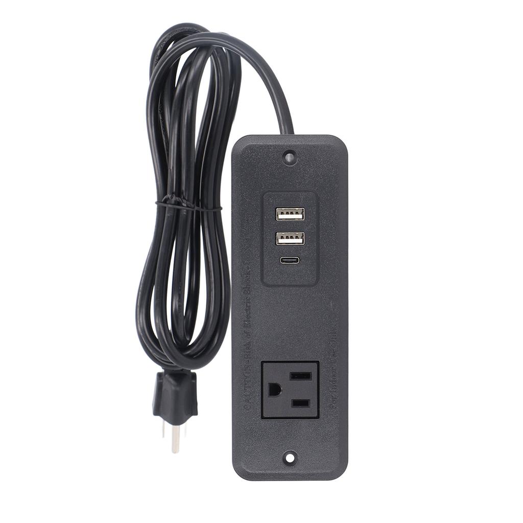 Recessed Power Strip 20W PD Fast Charging Safe with 1 Socket 2 USB 1 Type C Recessed Desk Outlet