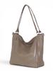 Vera Pelle Italian Leather A4 Handbag - Two-Compartment Shopper | Natural Leather | Taupe