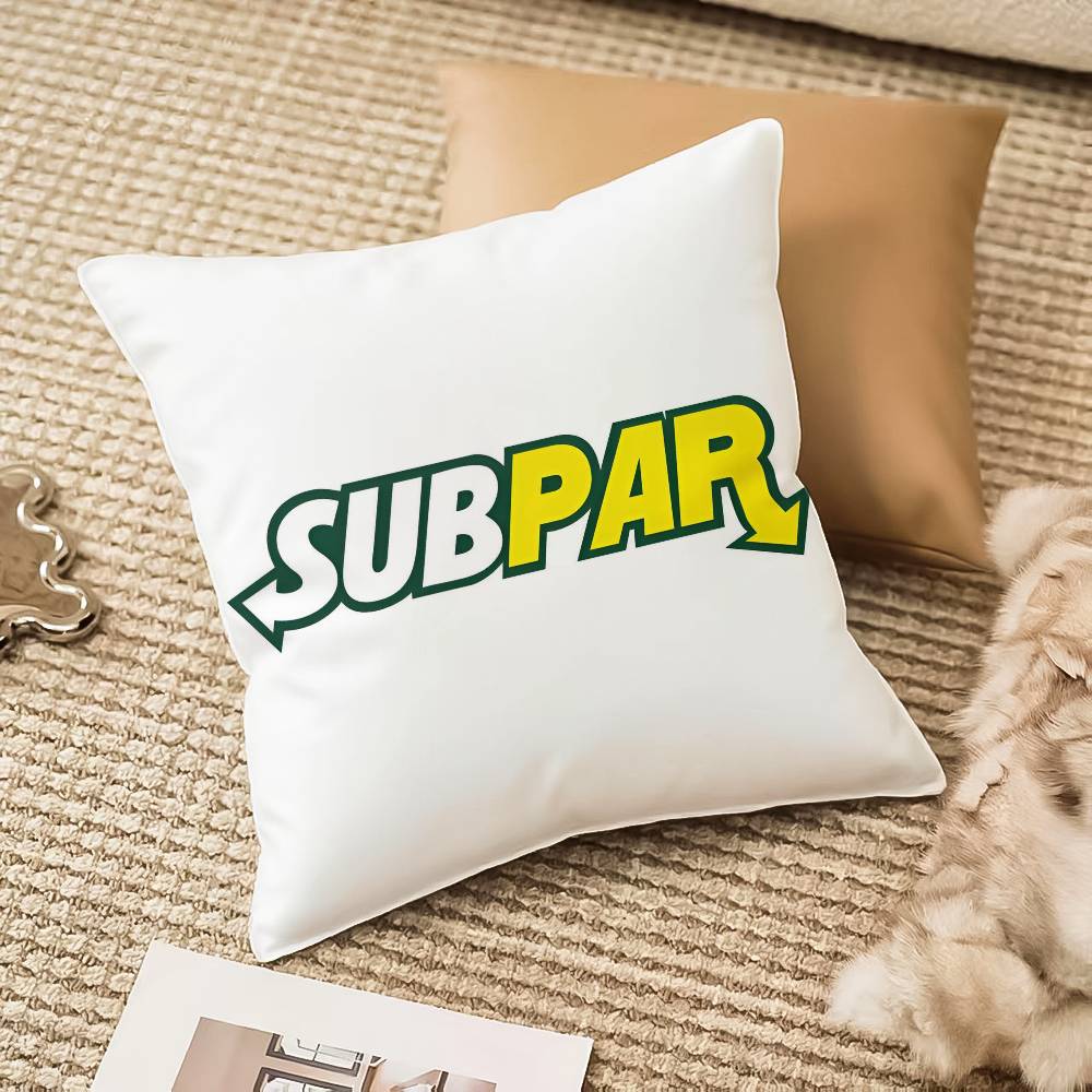 

American restaurant S-Subway-s Pillow Case Anti-dustmite Invisible zipper Sofa Bed 12x12Inch