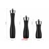 Creative Black Wood Grinder Stainless Steel Hand Pepper Pepper Grinder Home Seasoning Storage Bottle Kitchen Tools 8inches New