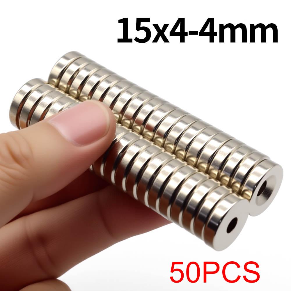 15x4-4mm Super Strong Neodymium Magnet N35 NdfeB Permanent Magnetic imanes Round With Holes Powerful Magnets Refrigerator Magnet