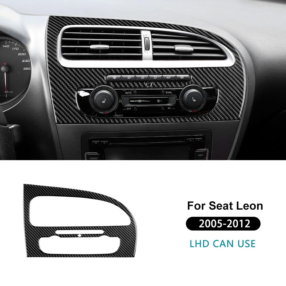 Gjbn8 Real Soft Carbon Fiber Sticker For Seat Leon 2005 2006 2007 2008 2009 2010 2011 2012 LHD RHD Car Instrument AC Panel Accessories