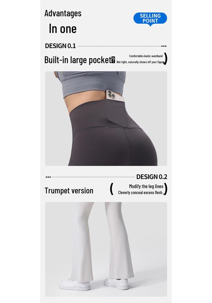 Women's High-Waisted Butt-Lifting Slightly Flared Yoga & Pilates Fitness Pants