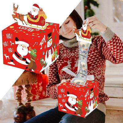 Money Pull-Out Gift Box Christmas Creative Surprise Cash Pull Gift Box Interesting DIY Packing Box Fun Surprise  Merry Christmas