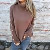 Autumn/Winter 2026 High Neck Button-Up Women's Knit Sweater