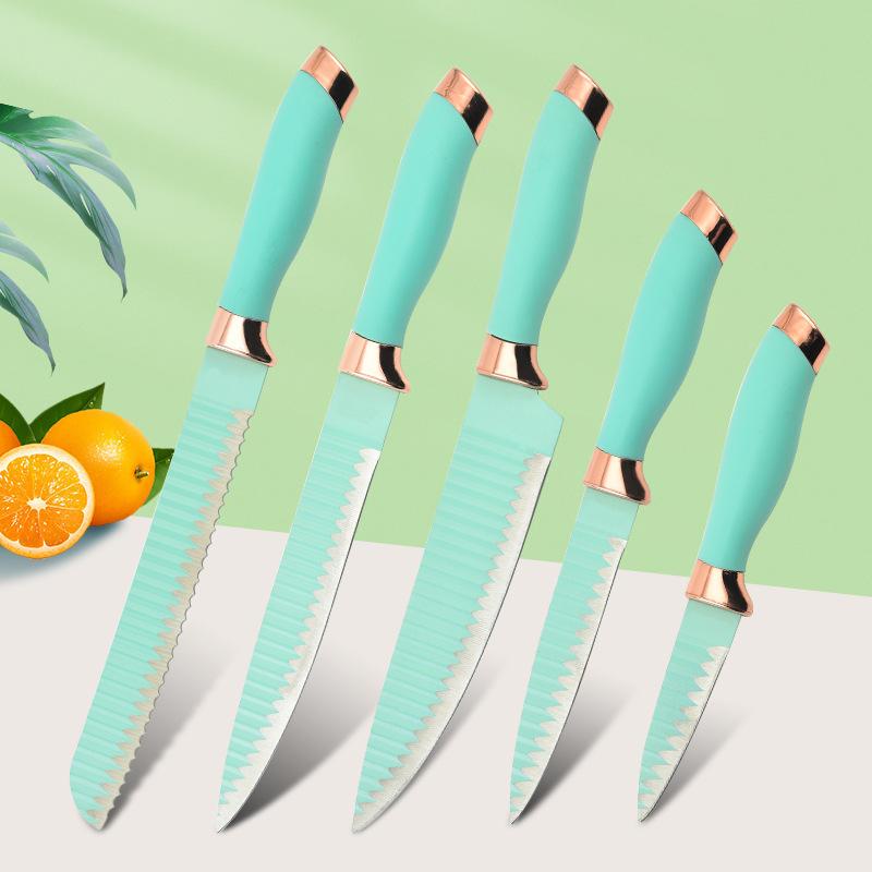 5Pcs Knife Sets Kitchen Knives Set Chef Knives Kitchen Fruit Slicing Knife Bread Knife Cutter