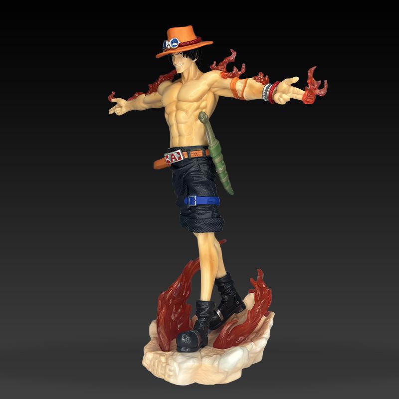 One Piece Ace Arms Statue Model Figure with Non-Luminous Cross - Boxed Collectible Ornament