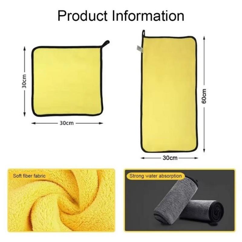 Microfiber Car Cleaning Towels Car Wash Drying Cloth Hemming Microfiber Towel Care Wash Cloth Car Detailing Accessories
