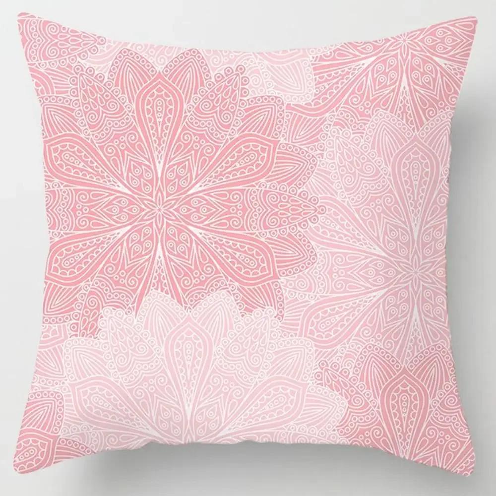 Modern Pink Pillow Case Polyester Peachskin Soft Cushion Cover Car Sofa Bedroom Living Room Fashion Home Decorative Pillowcase