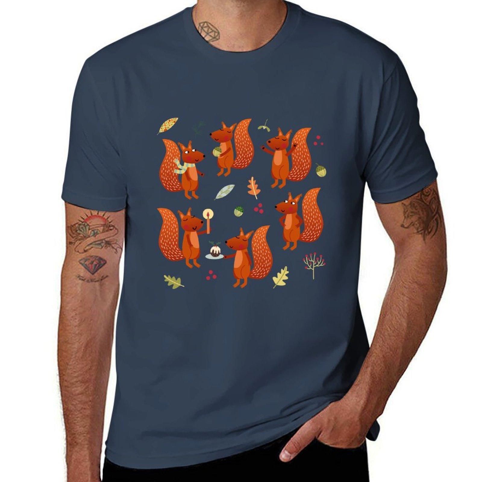 Squirrel Party Tshirt Classic Basic Casual Tshirt S