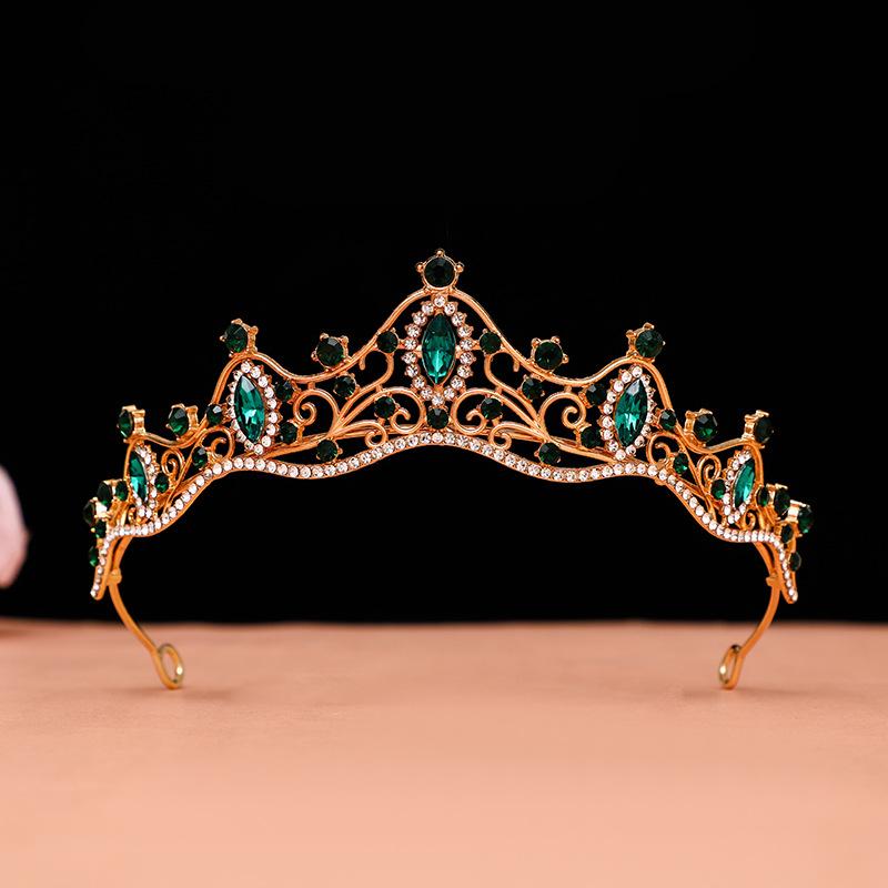 Couronne Tiara de Mariée de Luxe, Couronne de Mariage en Cristal Plaqué Argent pour Mariée Fête d'Anniversaire