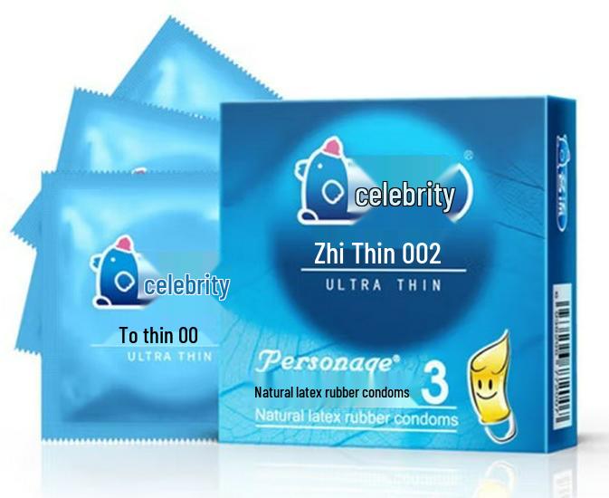 Celebrity Ultra-Thin Dynamic Threaded Condoms: Smooth, Liquid Lubricated, 0.02mm for Stylish, Enhanced Experience.