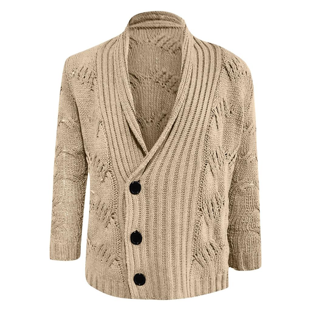 Cardigan in Maglieria da Uomo Maglione con Bottoni Multipli Moda Casual Tinta Unita Alta Qualità Maglione a Maniche Lunghe Lavorato a Maglia
