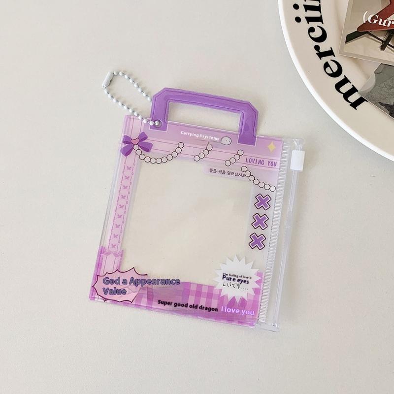 

Mini Polaroid Card Protector Sleeve Hanging Doll Organizer For Kpop Candy Accessory Storage Cute Storage Pouch Protector Display