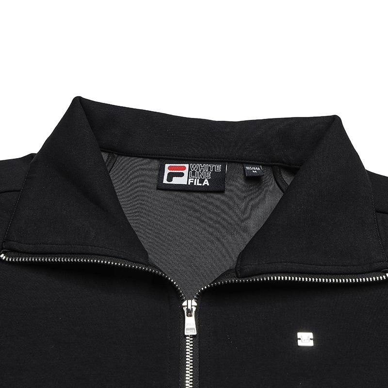 Fila White Trendy Casual Cool Versatile Short Collar Warm Knitted Jacket Women Jacket F11W533503F-BK