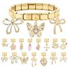 New Vintage Golden Pendant Charm Cat Butterfly Star Tennis Racket Bow Links Fit 9MM Stainless Steel Bracelet Women DIY Making