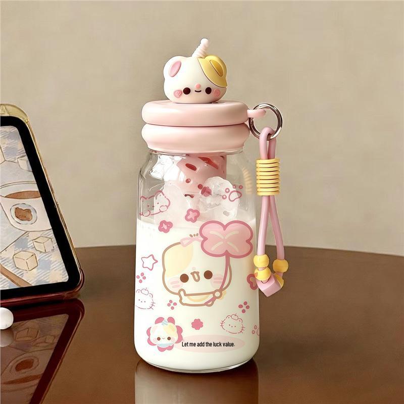 Cartoon Tritan Straw Water Cup - Unisex, Portable, Cute & Durable for Summer