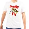 Funny Fishing Humor Pretty Fly Sarcasm Joke Womens or Mens Crewneck T Shirt Tee