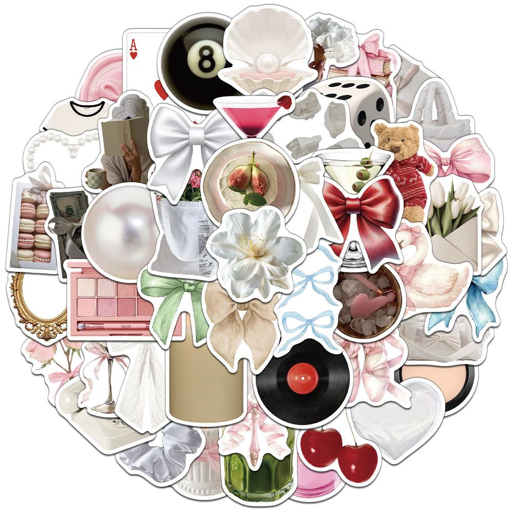 52ks Jemná Dívka INS Estetika Umění Graffiti Samolepky Telefon Kytara Notebook Kufr Hrnek Voděodolná Kreslená Samolepka Dětské Hračky