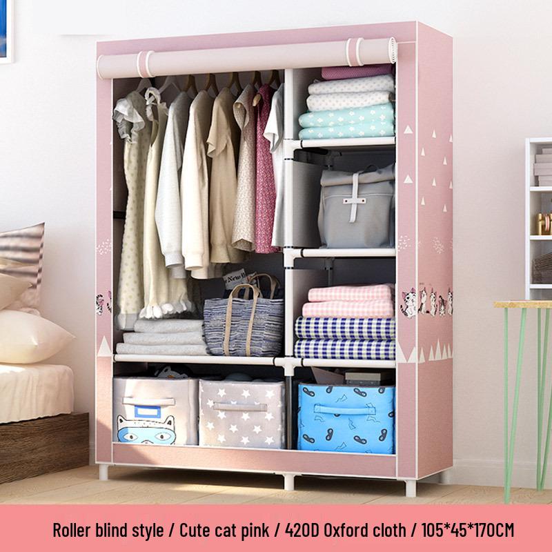 Space-Saving Modern Fabric Wardrobe for Adults and Children - Ideal for Dormitory and Bedroom Use.