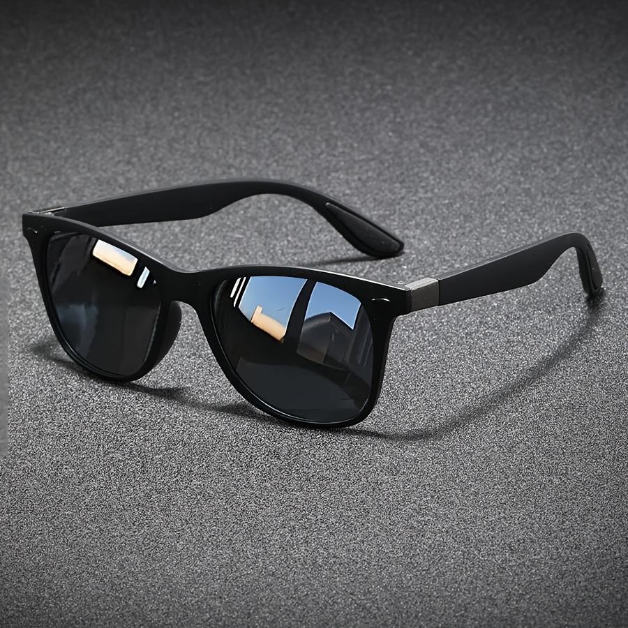 1 Unisex Vintage Fashion Glasses - Black Rectangular Frame Suitable for Adventure and Casual Activities Stylish Shield Design