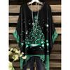 Fashion New Arrival Plus Size Bastet Egyptian Cat Goddess Print Women's Top Elegant Casual Style Round Neck Long Sleeve T-Shirt