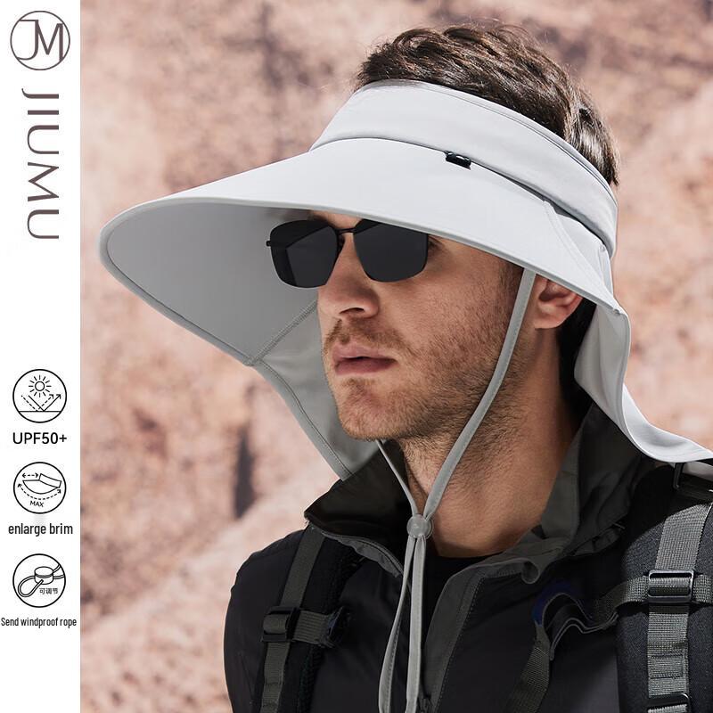 

JIUMU Men s Open-Top Sun Protection Hat with Neck Guard
