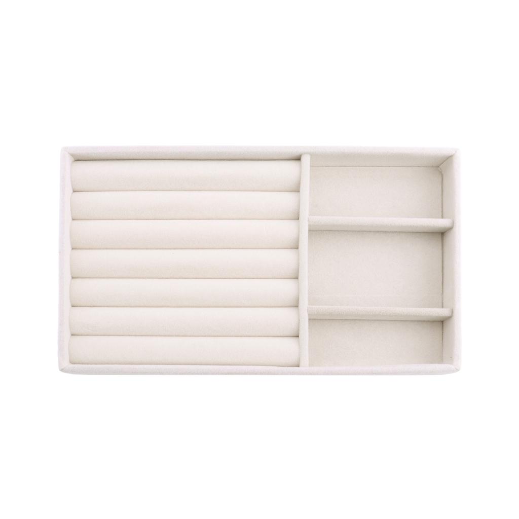Vassoio Espositore Porta Gioielli in Velluto Cassetto Portaoggetti Porta Gioielli per Anelli Orecchini Collana Bracciale Organizer in Morbido Velluto