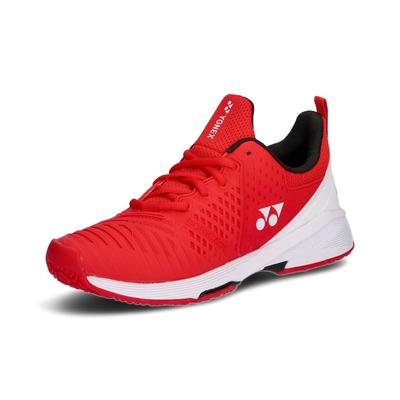 Yonex Power Cushion Sonicage 3LGC Tennis Größe cm Damenschuhe, Rot/Weiß, 23.0