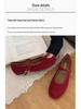 Jiayuanxi Women's Fleece-Lined Round Toe Mary Jane Flats for Autumn/Winter