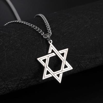 Davidstern-Charm-Anhänger-Halsketten für Frauen, religiöse Menora, Israel, Chanukka, jüdischer Edelstahlschmuck, Weihnachtsgeschenke