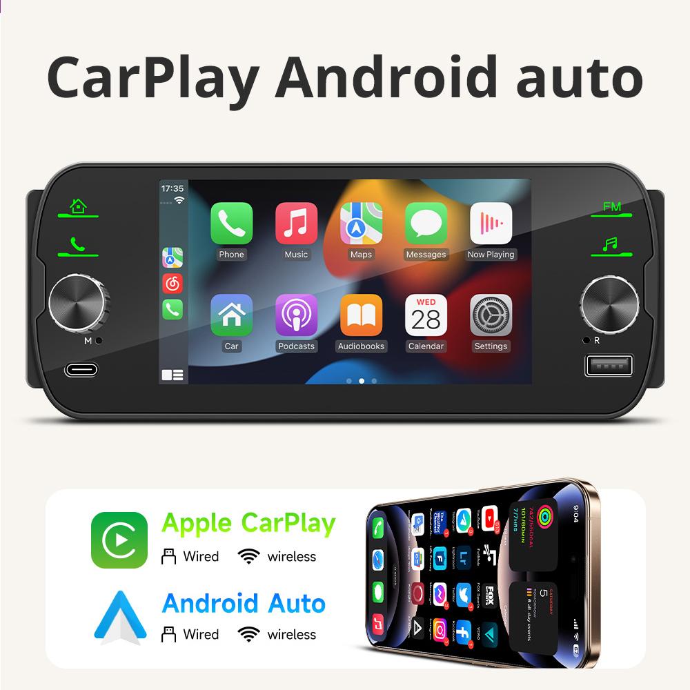 2026 Multifunctional 1 Din 5inch Car Radio Multimedia Mp5 Player Supports Wireless CarPlay Android-auto MorrirLink Car Stereo Bluetooth FM AM RDS USB