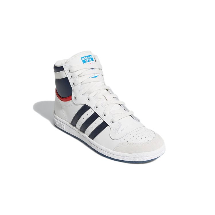adidas Top Ten High J Zapatillas Blancas Azul Oscuro para Niños Core-White Collegiate-Red D74481