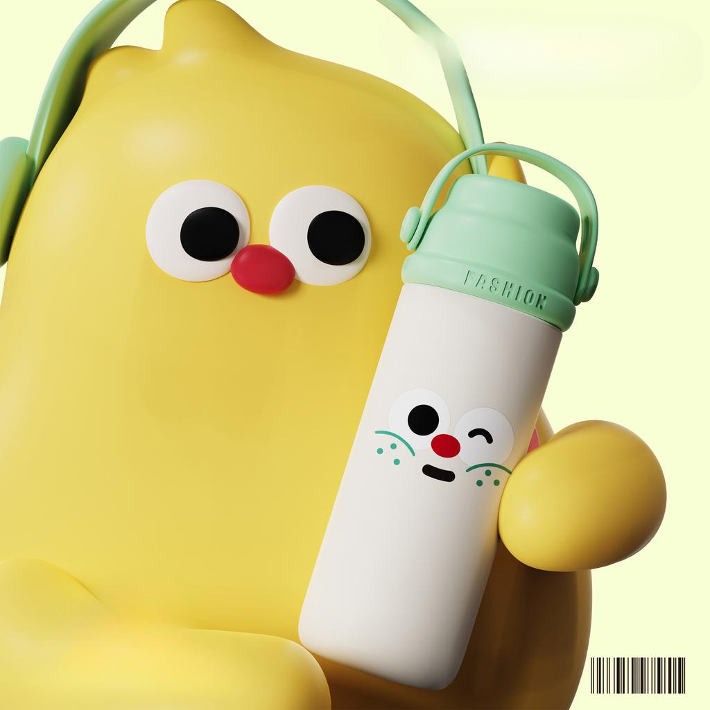 New Cartoon Water Cup Kids Portable Student Thermos Cup Portable Men and Women Stylish Vacuum Stainless Cup Durable