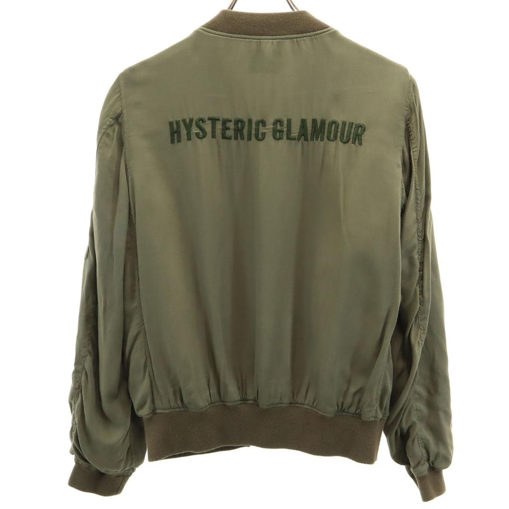 HYSTERIC GLAMOUR Made In Japan Rayon Blend MA-1 Flight Jacket Free Khaki Women Used