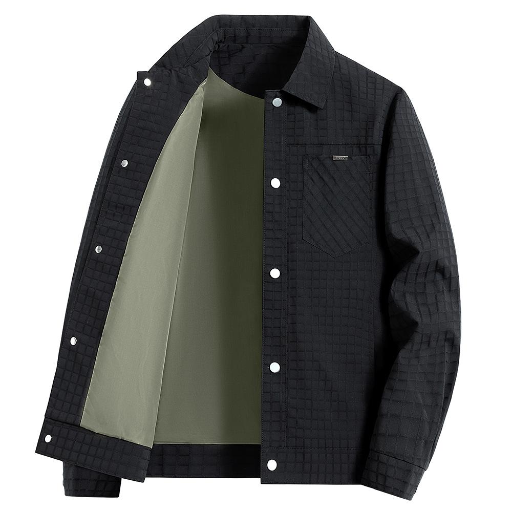 Thin Jacket Men's Spring and Autumn Lapel Loose Large Size Middle-aged and Young Casual Work Jacket