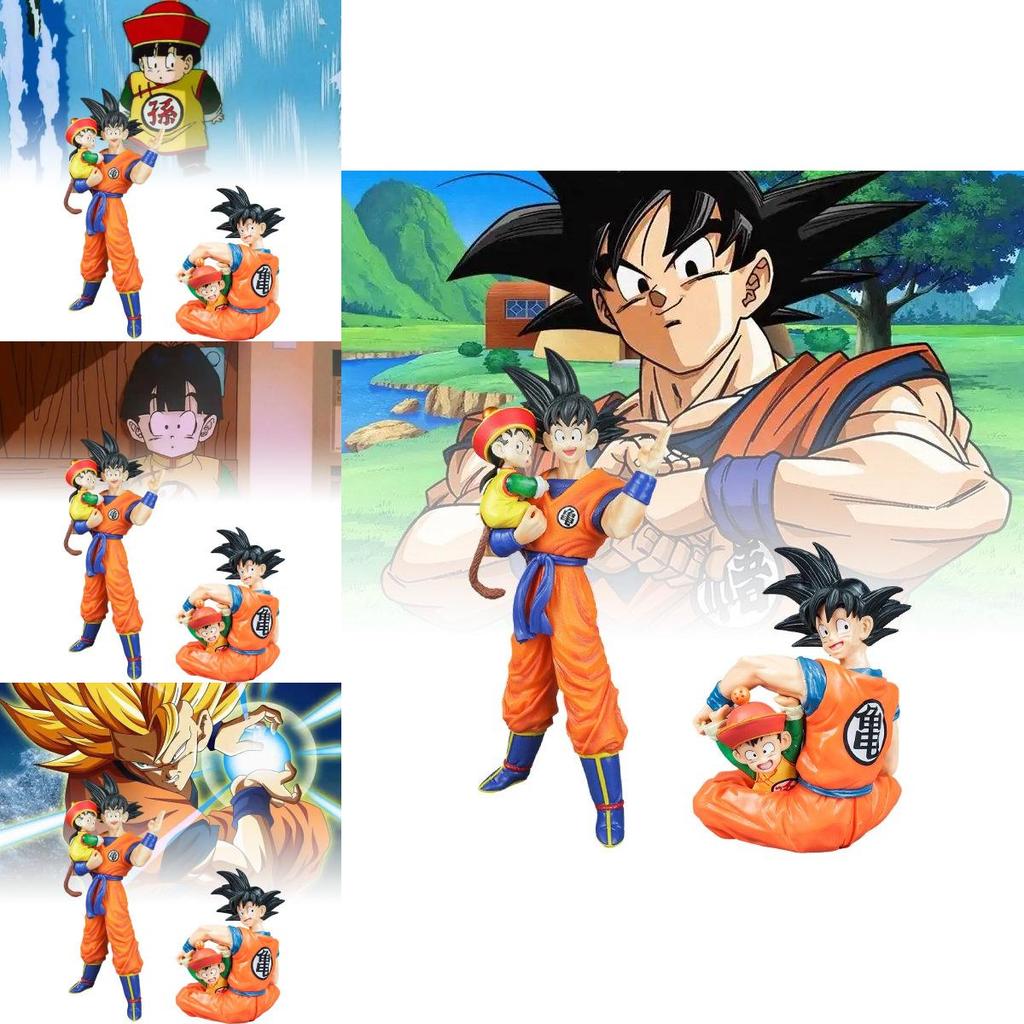Impressive Pvc Dragon Ball Super Saiyan Gohan Father Son Anime Figure 30cm Height