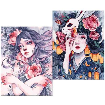 Diamond Art Kit Girls Diamond Art 2 Pieces Diamond Art Beginner Diamond Art Set Bead Art 5D Handmade Painting Craft Kit Decoration Diamond Painting