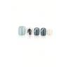 24pcs Square Fake Nails With Fresh Elegant Dark Green Leaf Gold Foil Morandi Style Design Press On Nails Nail Art Supplies